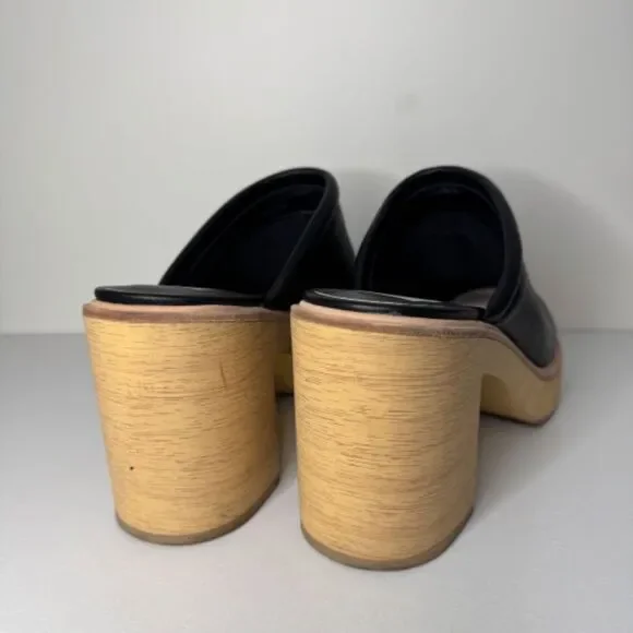NWOB Dolce Vita Camdin Black Leather Mule Clog Platform Heel | Size 9.5 - Picture 6 of 10